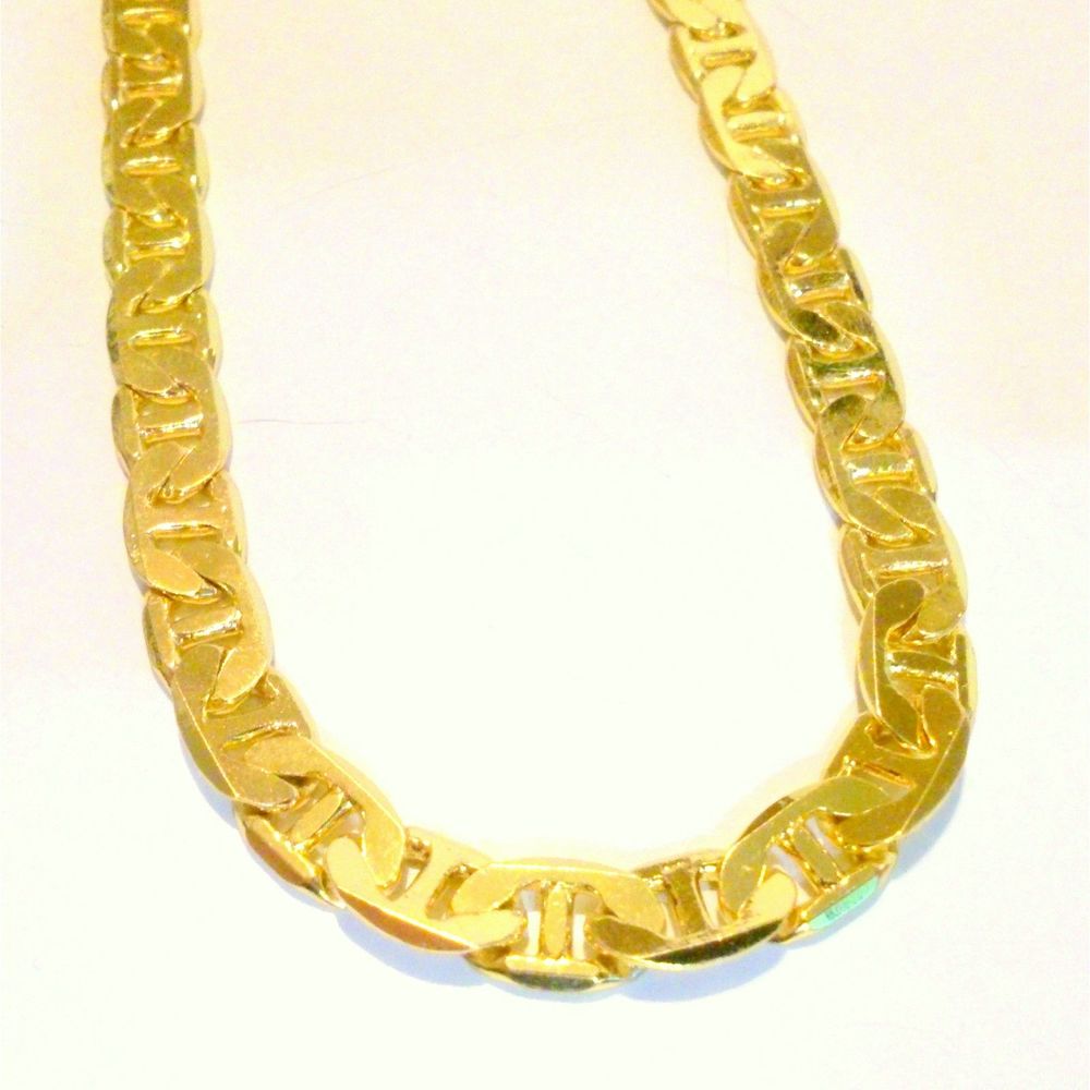 14kt Gold Plated 22 Inch Anchor Link Chain Necklace